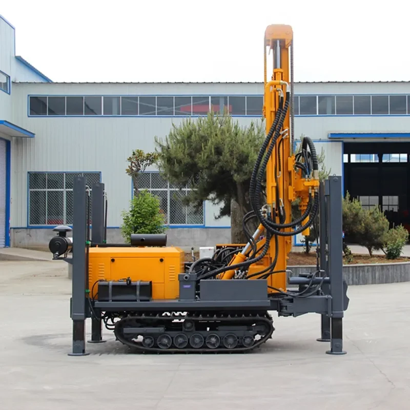 Photovoltaic guardrail pile driver, mobile crawler water well drilling rig, self-propelled integrated DTH drilling rig