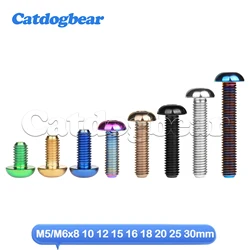 Catdogbear Titanium Bolt M5/M6x8 10 12 15 16 18 20 25 30mm Half Round Head Hex Screw for Bicycle Bottle Cage