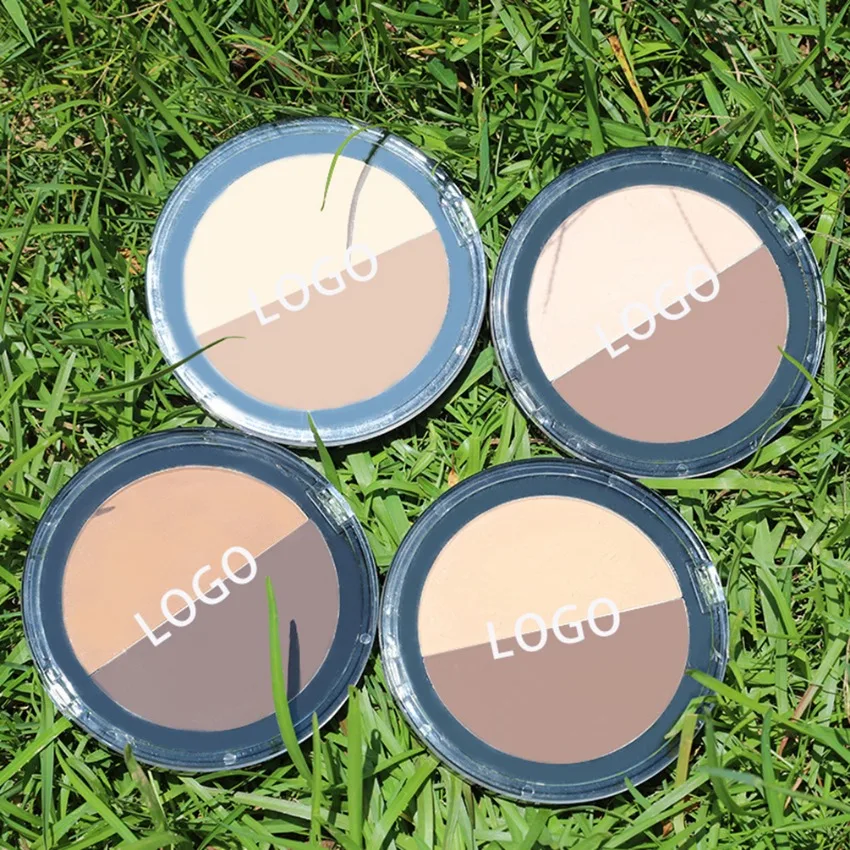 2-Farben-Concealer gepressten Puder benutzer definierte Logo langlebige wasserdichte schweiß feste Kontur Abdeckung Private Label Make-up Großhandel