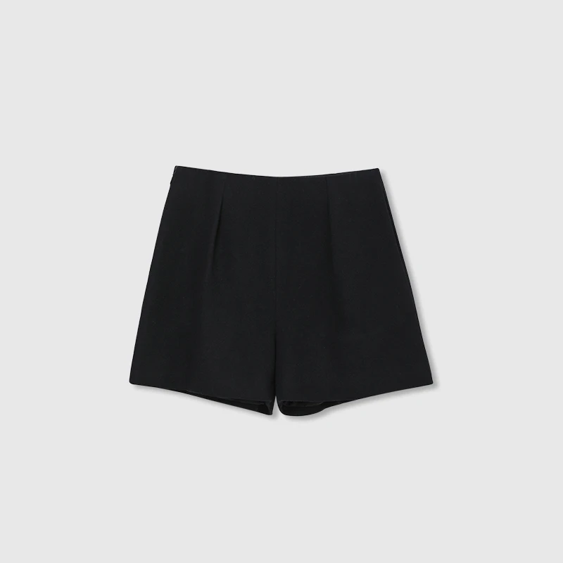 

Ele Faionable Ayuko ort Pants Wool Camere Straight Waist Flower Bud Silhouette Casual Spring Ladies Faion ow