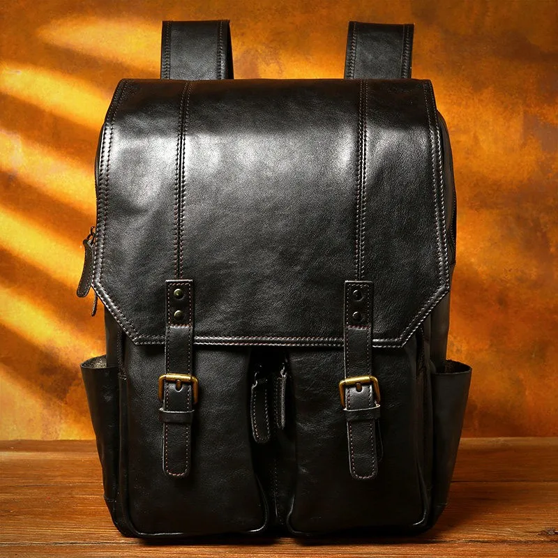 Vintage Handmade Genuine Leather Men's Backpack, Full Grain Leather Travel Backpack, Youth Laptop Backpack, Hiking Backpack