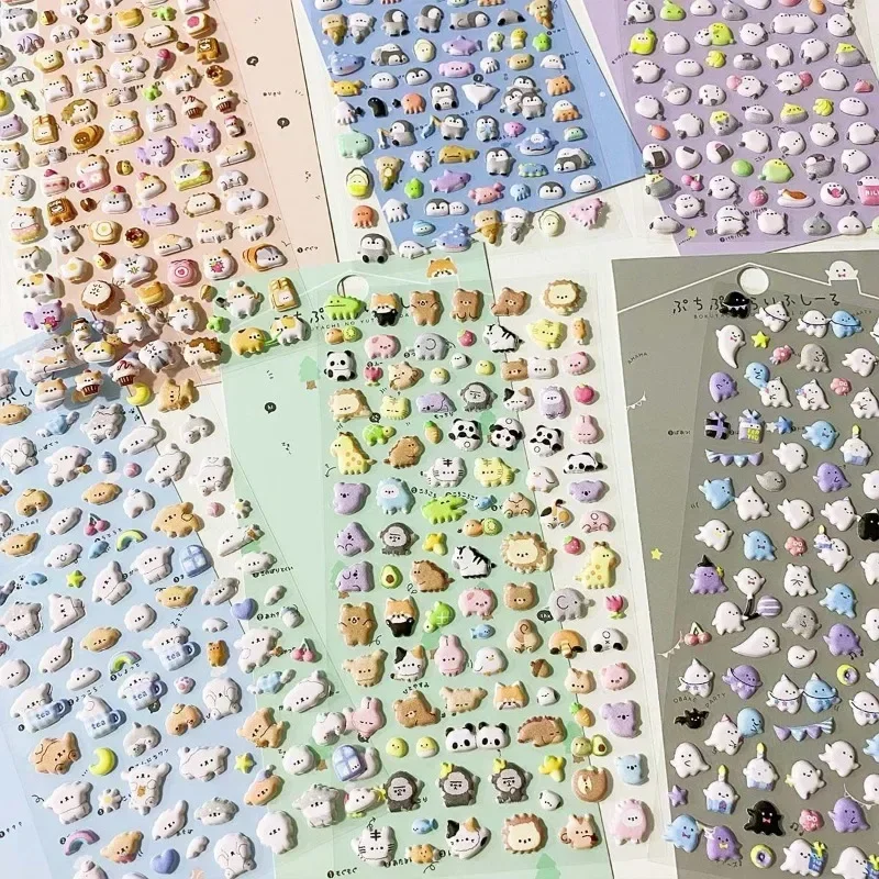 Cute 3D Stereo Student Sticker Kawaii Cartoon Animal Scrapbook Journal Sticker DIY Decor Camera Phone Stationery Sticker