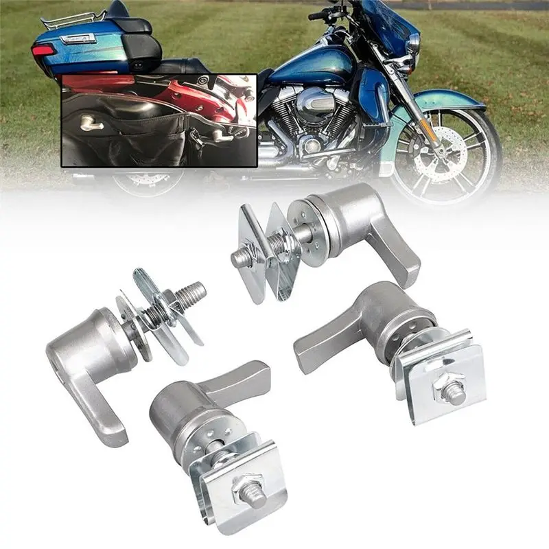 A13Z-Silver Saddlebag Lock Mounting Screw Kit For Touring Road King Electra Street Glide