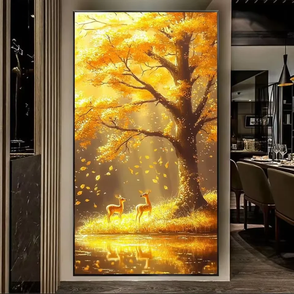 

Diamond Mosaic Golden Tree Deer Art Diamond Painting New Series 2026 Diamond Embroidery Cross Stitch Home Decoration Gift