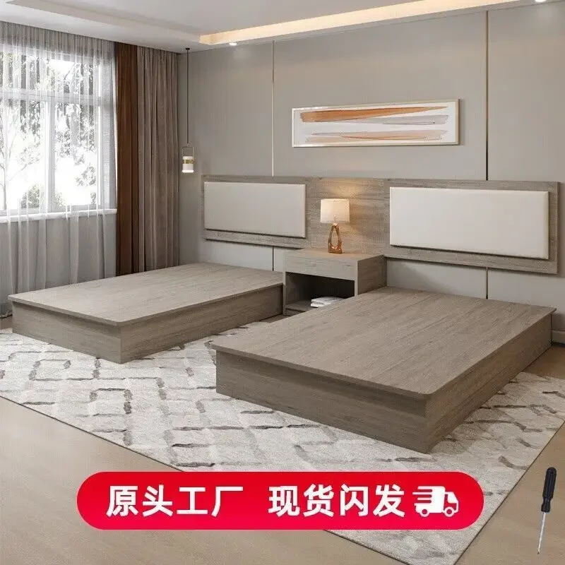 Hotel bed special furniture standard room full set of hotel beds are now standard room twin bed homestay double bed simple