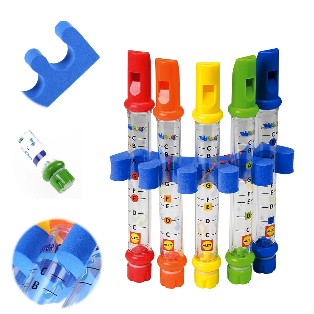 5 Stück wasserdichte Panflöten mit Musikbuch für Bad, Anfänger, Musikliebhaber, einfach zu spielende Bambusflöten, pädagogisches Geschenk – Detail 6