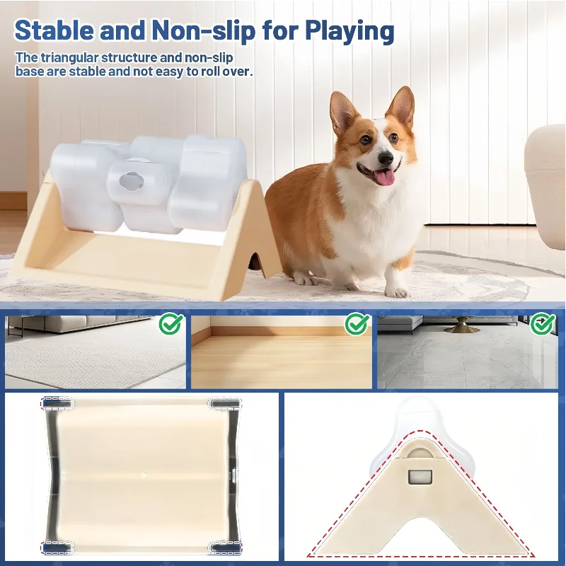 

Portable Slow Feeder Dog Bowl - Rotating Food Dispenser Toy for Pets Camping Use Easy Clean Fun Interactive Cat/Dog Feeding