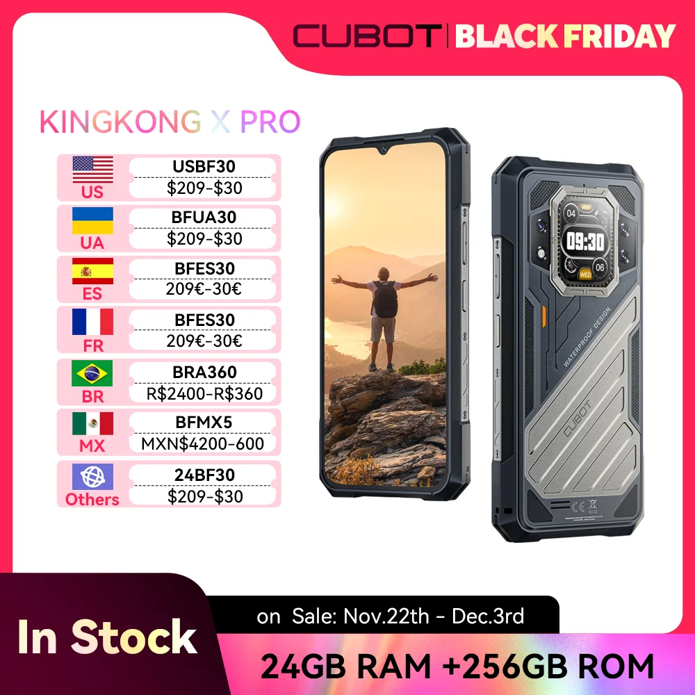 [العرض الأول في العالم] CUBOT KINGKONG X PRO، هاتف ذكي متين 5G، الأبعاد 8200، 4 نانومتر، 3.1 جيجا هرتز، شاشة 144 هرتز 6.72 بوصة، 10200 مللي أمبير، 24+256 جيجابايت