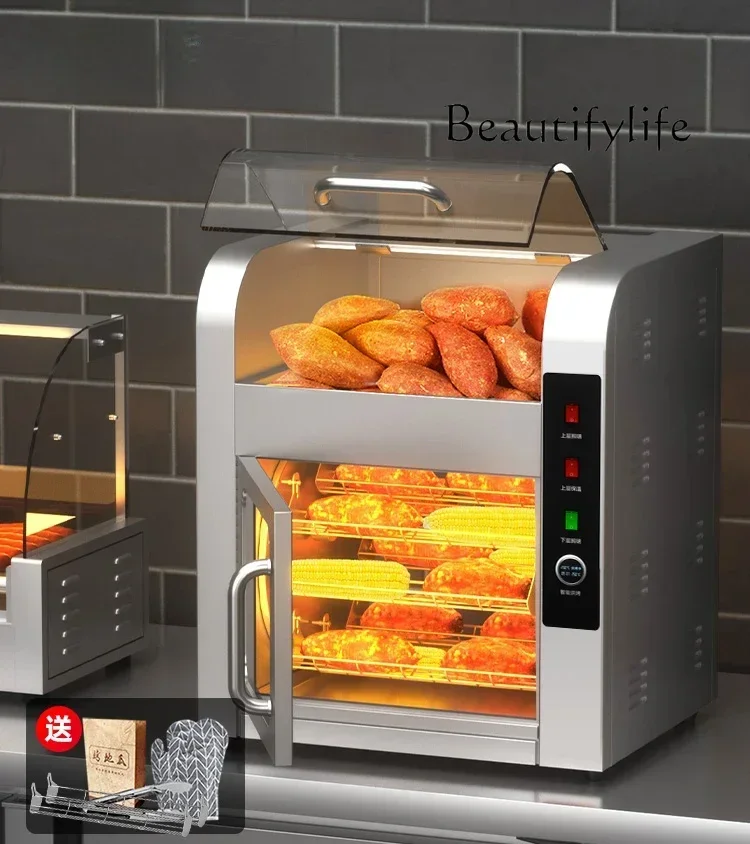 Automatic vertical double-layer electric stove street corn oven