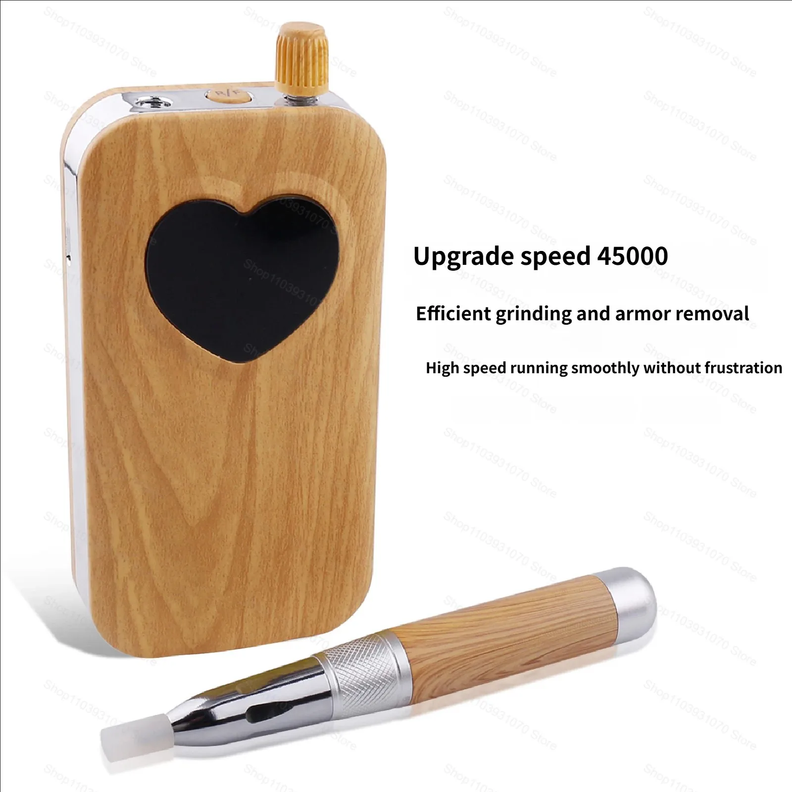 Kit profesional de taladro de uñas de 45000RPM con diseño de tono de madera, lima de uñas eléctrica recargable para salón, herramientas de manicura para el hogar