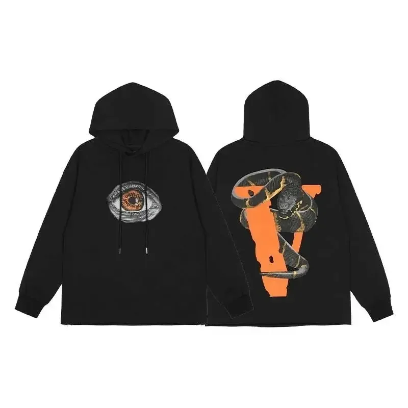 2024 Fashion SS Vlone Hiroshi Fujiwara Cotton Print Loose and Comfortable Couple Clothing Autumn and Winter Hoodie Trend Wear