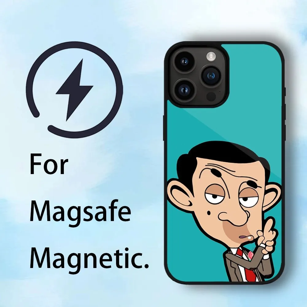 FUNNY M-Mr. Bean Phone Case For iPhone 11 12 13 14 15 Max Plus Phone Magnetic for Macsafe Cases Cover