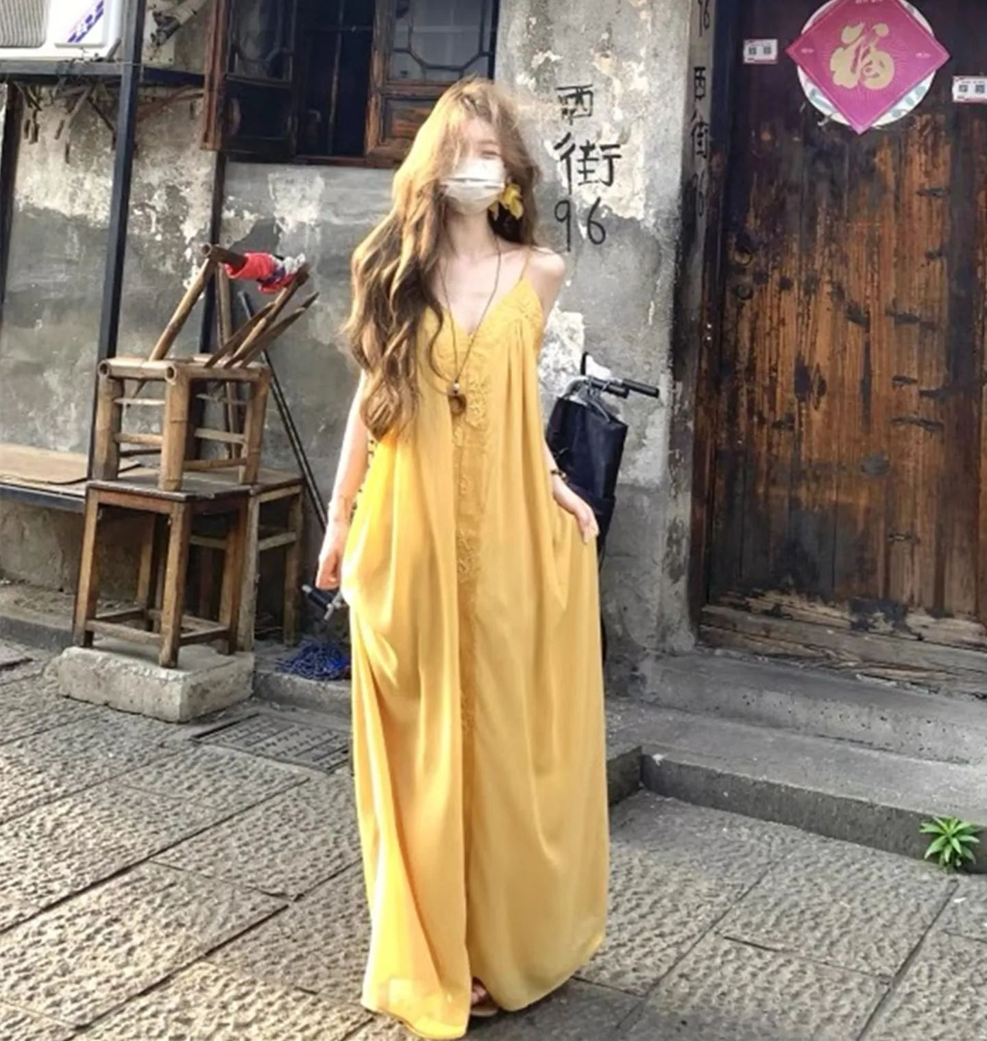 เดรส ชุดเดรสสตรี จิไร เคอิ ฤดูร้อน ผ้าโมดอล ทรงหลวม มีเชือกผูก สม็อค น้ำหนักเบา เรียบง่าย หวาน สดใส น่ารัก ฮาราจูกุ