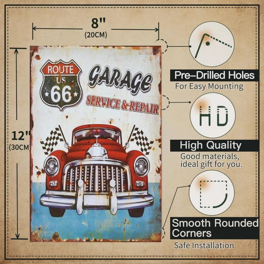 Dad's Garage Signs Vintage Metal Tin Signs For Office Room Home Wall Decorations Motor Station Sign Man Cave Decor Funny Gifts