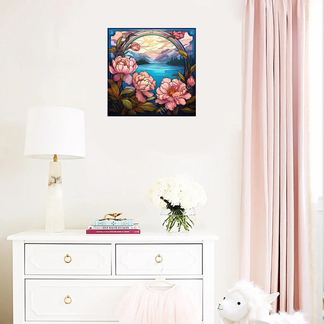 Three Ratels QA4 Noble Peony Colorful Art Wall Stickers for Living Room Decoration
