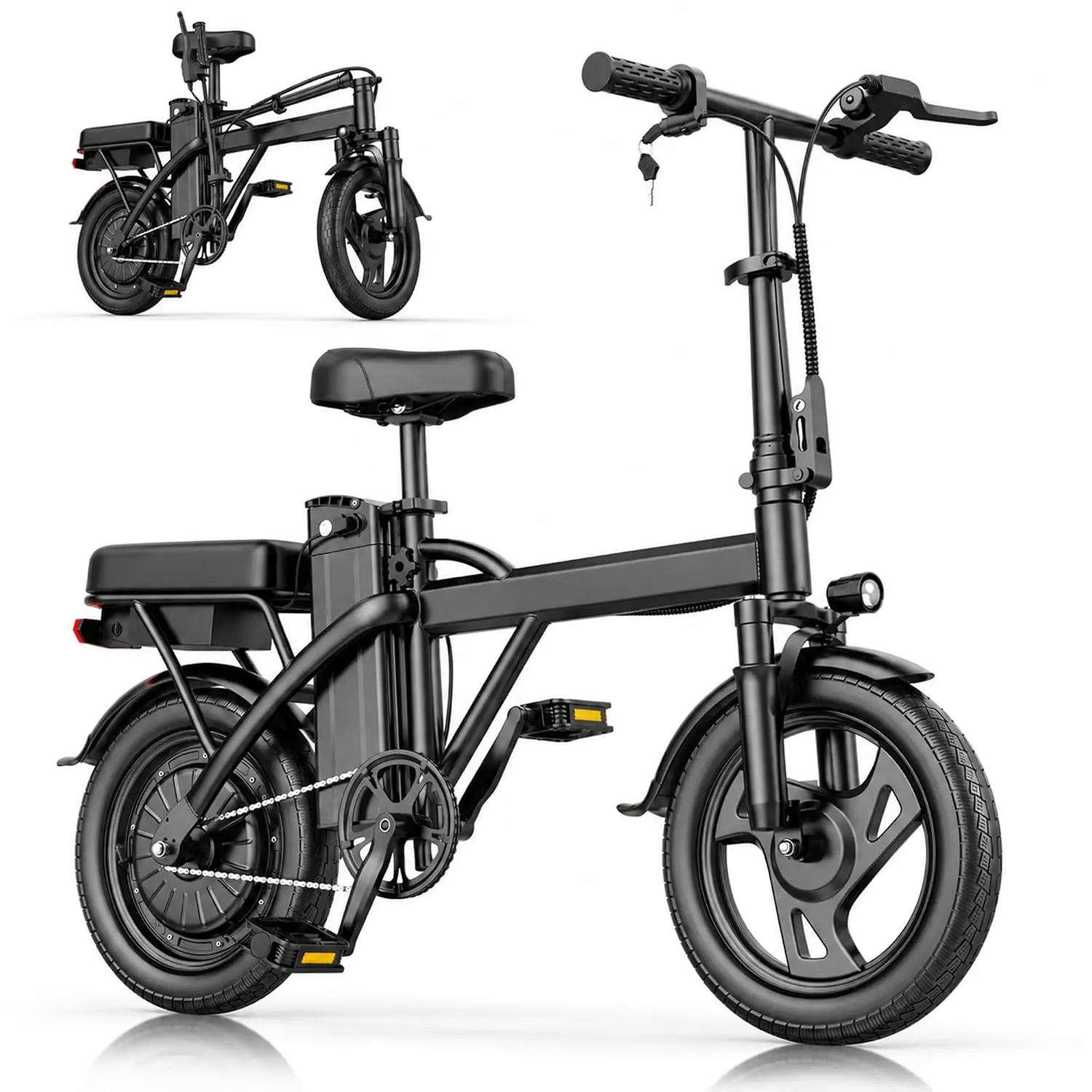 14 Inch Folding Electric Bike 1000W Peak 20 MPH, Customized