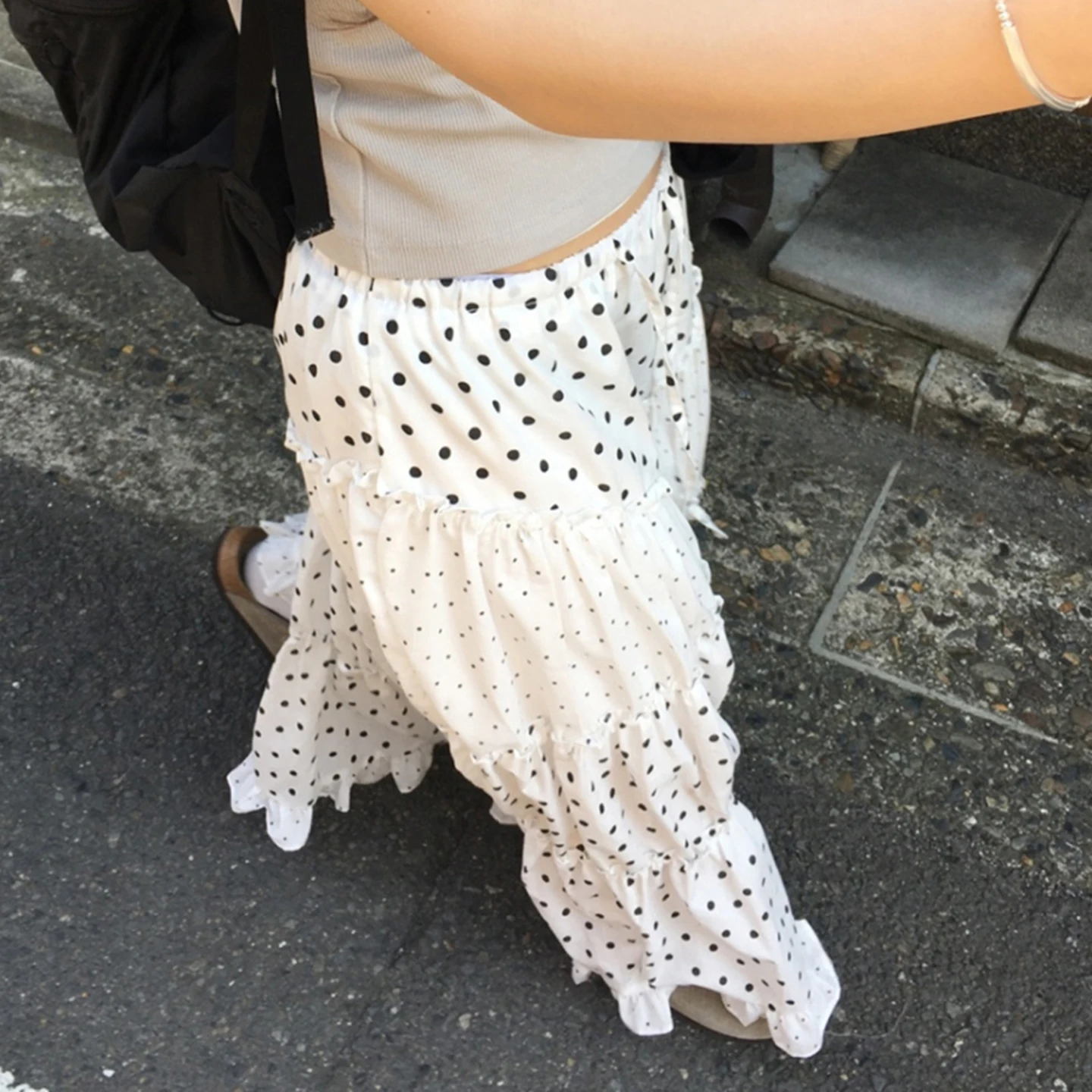 

Плиссированная юбка с оборками и принтом в горошек SUCHCUTE, прямая длинная юбка в стиле Y2K, летняя одежда для отпуска, шикарный женский наряд 2026