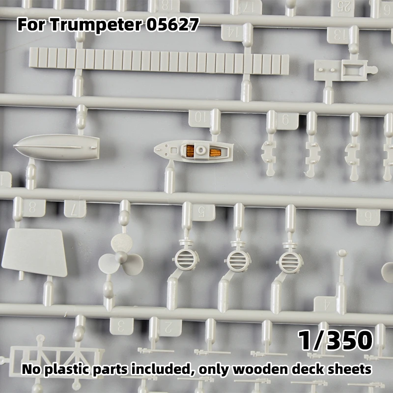 Modell-Upgrade-Teile Lasergeschnittene Holzdeckplatte mit selbstklebender Ankerkette für TRUMPETER 05627 Flugzeugträger 1/350 – Detail 4