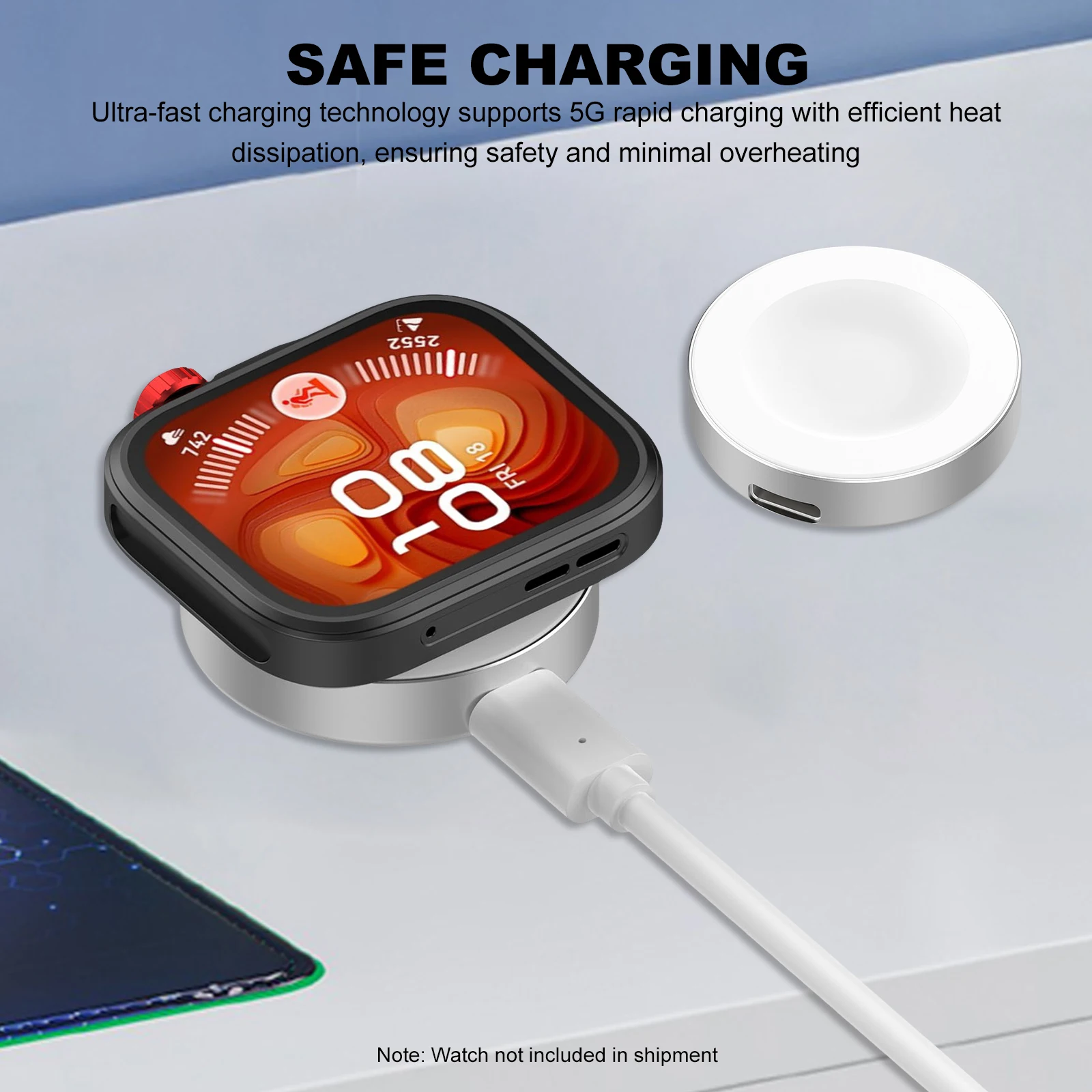 Replacement Watch Charger Dock for Huawei Watch Fit 4/GT6/GT5 Series Replacement Charging Cradle Adapter Dock Detachable Version