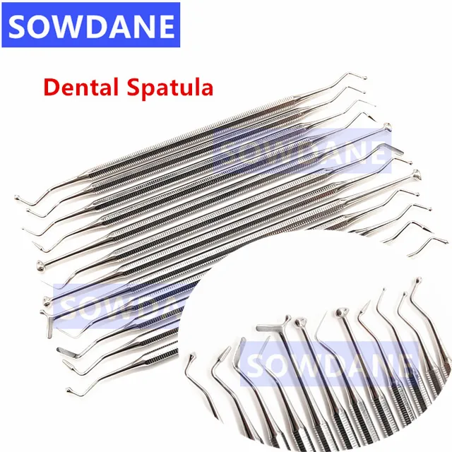 1 sztuka Kompozytowy instrument do wypełniania żywicy dentystycznej Łopatka do wypełniania Plastikowe podwójne końce Stal nierdzewna