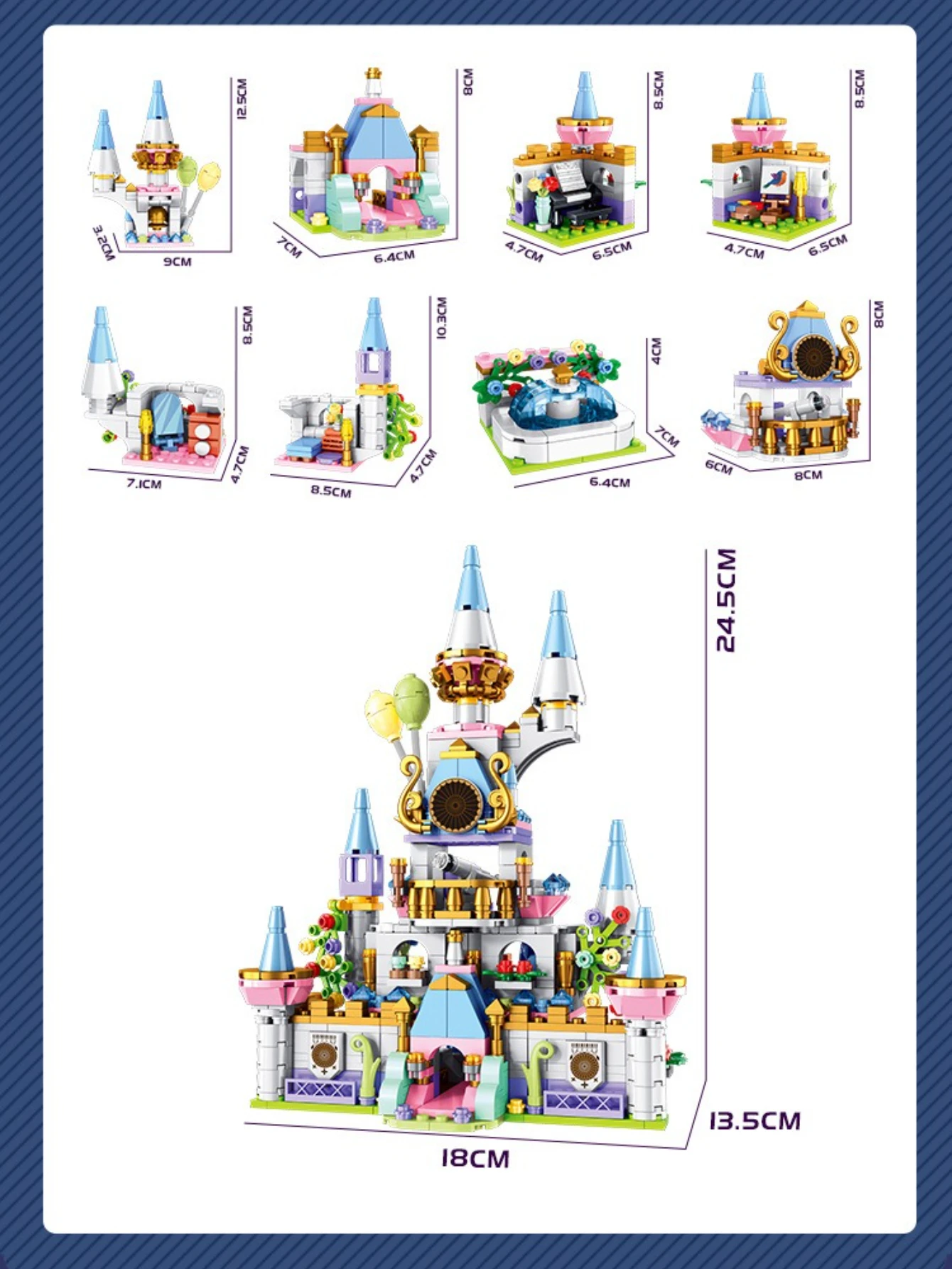 MOC – ensemble de blocs de construction de château du pays des merveilles 8 en 1, maison d'architecture magique médiévale, jouet pour enfants, cadeau d'anniversaire spécial pour journée