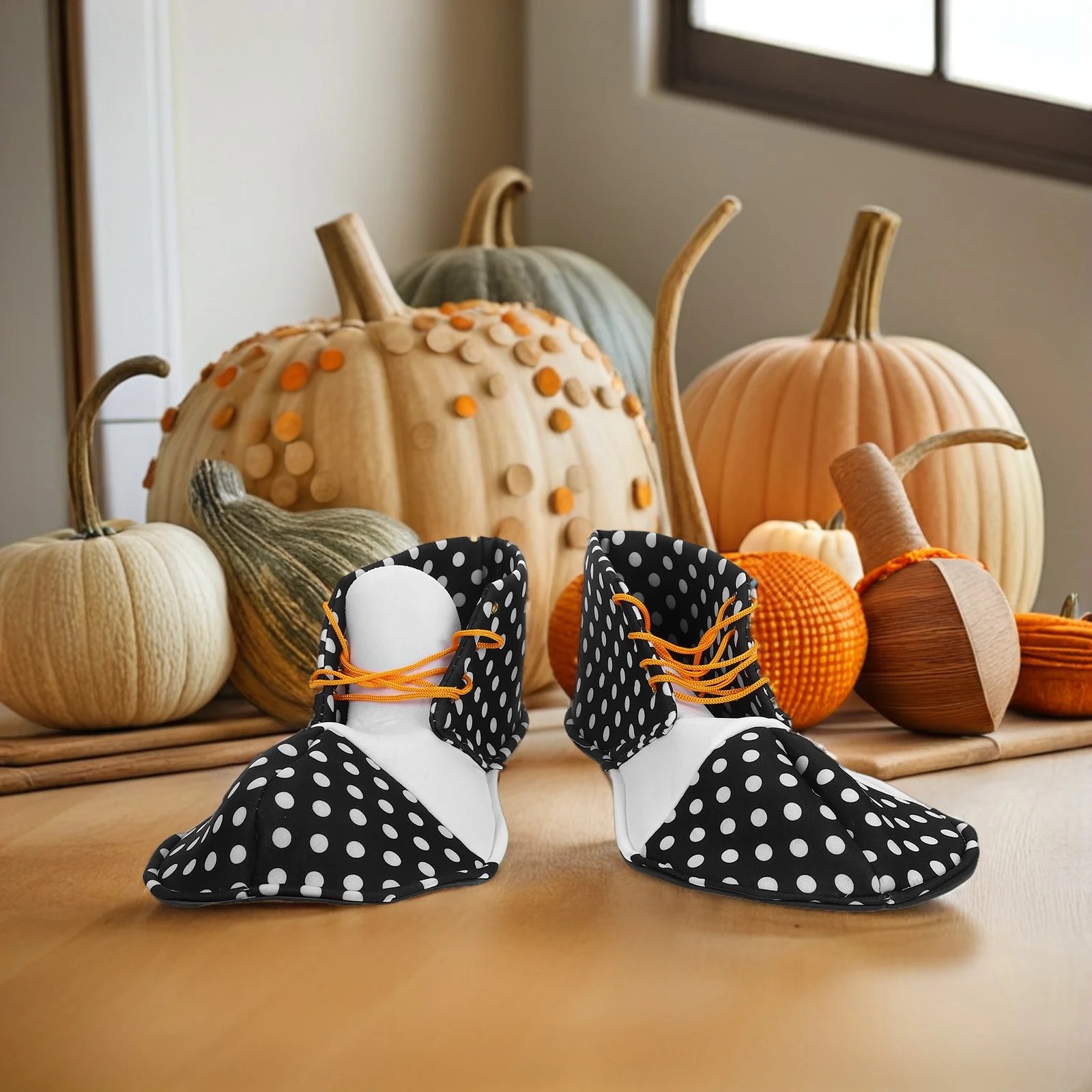 1 쌍 블랙 화이트 도트 광대 신발 할로윈 의상 액세서리 재미 있은 코스프레 파티 착용 남성 여성 카니발 유니섹스 신발