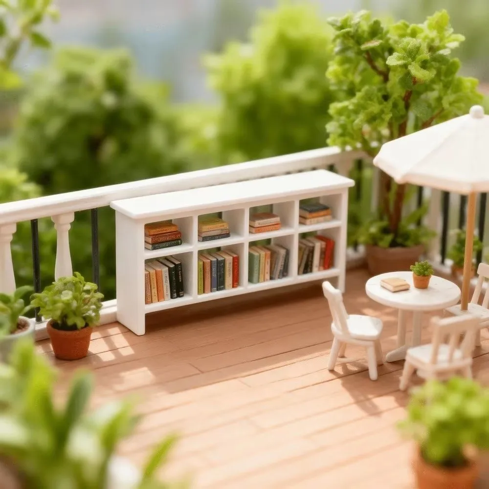 1pc Durable 8 Grid Miniature Storage Cabinet 1/12 Scale Storage Rack Building Scene Assembly White Model Storage Cabinets