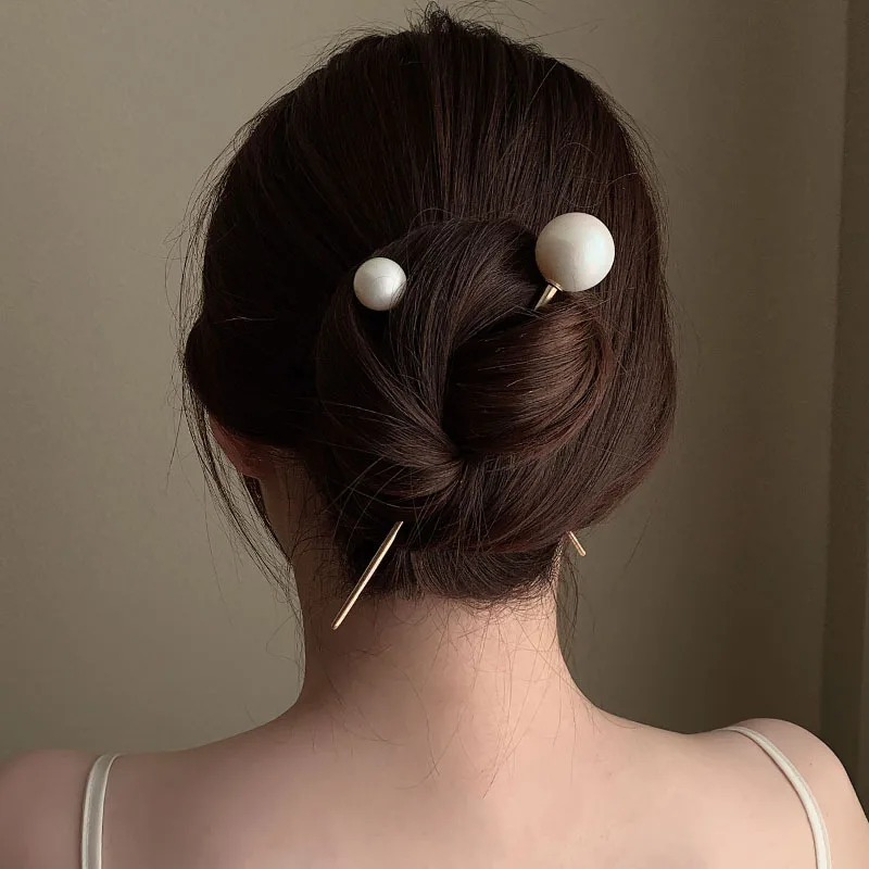 Vintage Flower Pearl Fringe Hairpin Femininity Simple High-grade Fashion Niche Design Hairpin Headwear