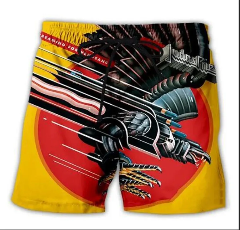 New Men/Women Judas Priest 3D Printed Casual Shorts Fashion Streetwear Men Loose Sporting Shorts D07