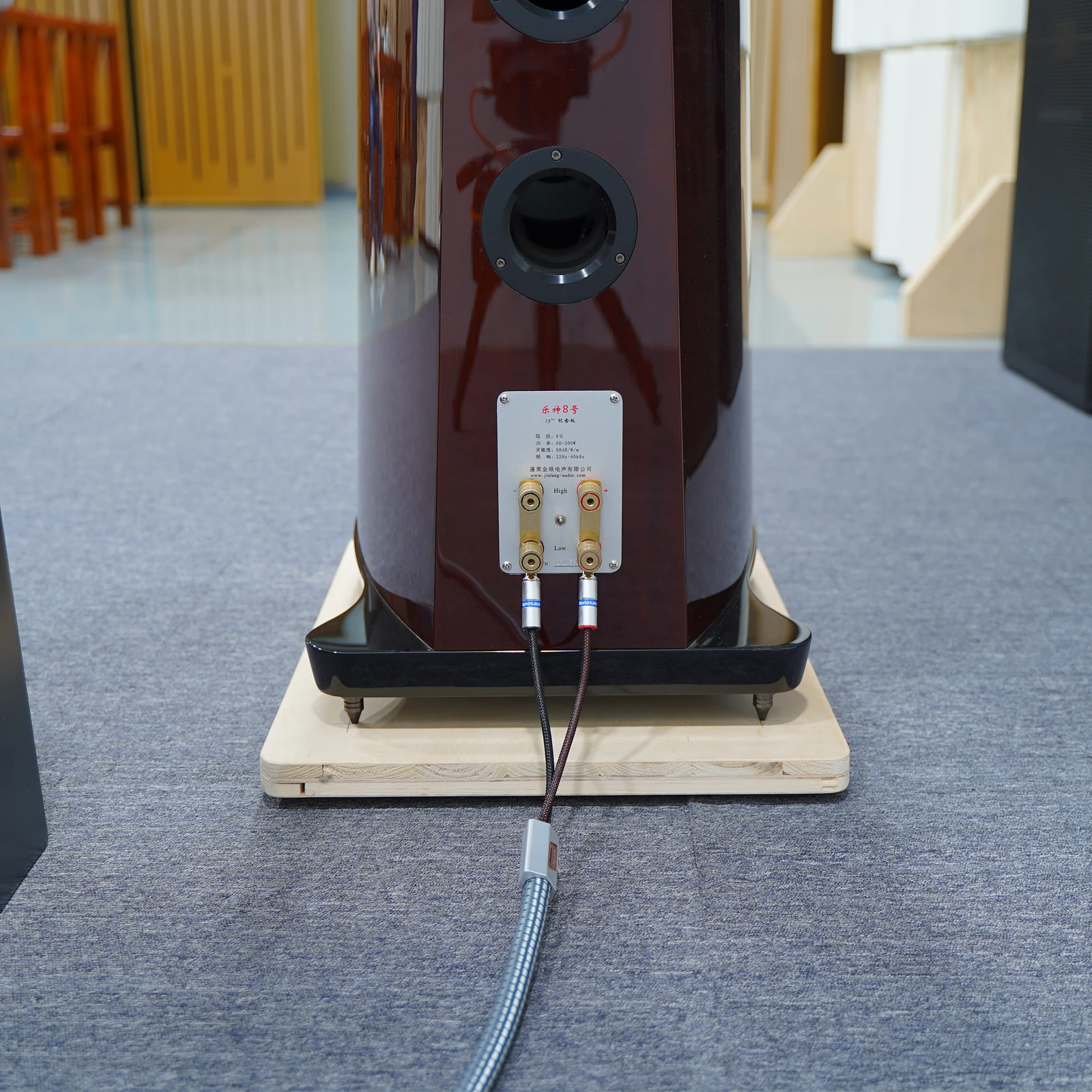 Paar Monosaudio S802 11AWG Lautsprecherkabel mit Rhodium-Beschichtung und Y-Spade-Steckern für Heimkino und High-End-Verstärker – Detail 21