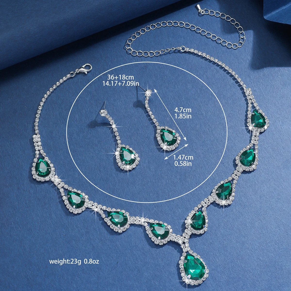 Luxury necklace earrings two-piece set suitable for dates, dinners, birthdays, gift giving, certificate registration
