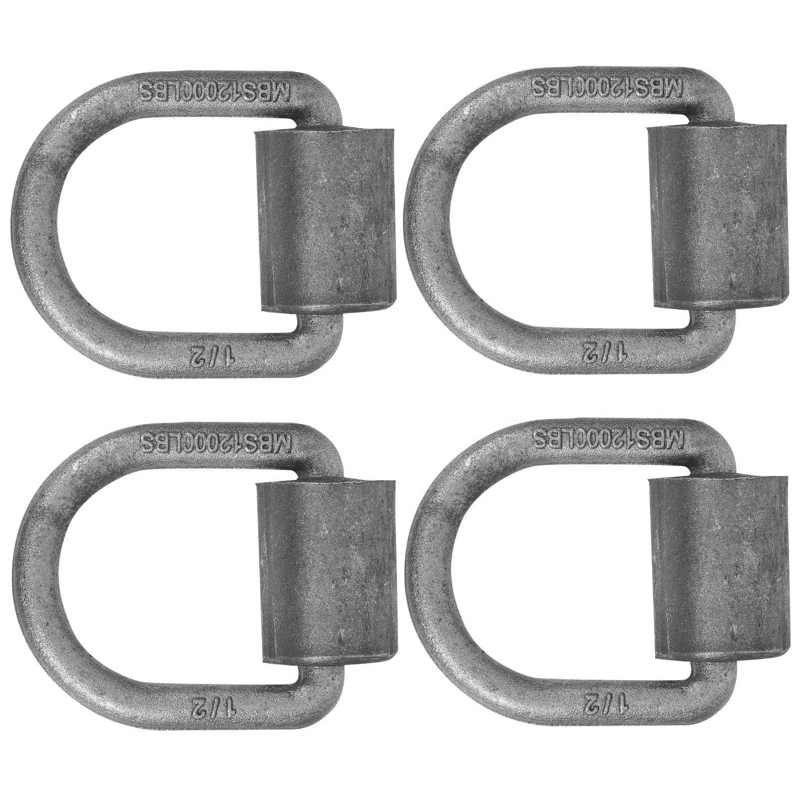 

Комплект из 4 сварных кованых стальных D-образных кольцевых анкеров для прицепов и грузовиков, усиленные крепления для крепления грузов, D-образные кольца для прицепов под приварку
