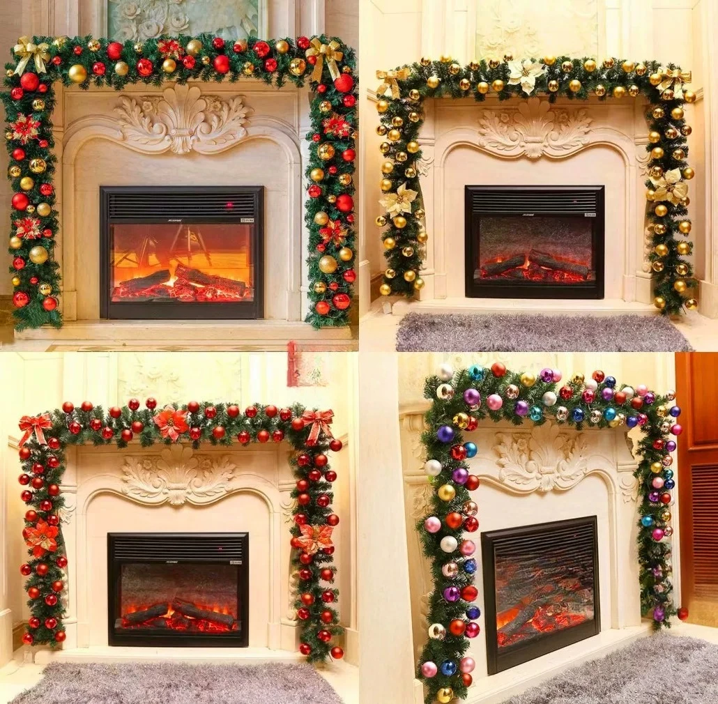 2.7M Encrypted Rattan Hanging Ornament Christmas Eve Decor For Mall Hotel Office Home Holiday Scene Layout Supplies