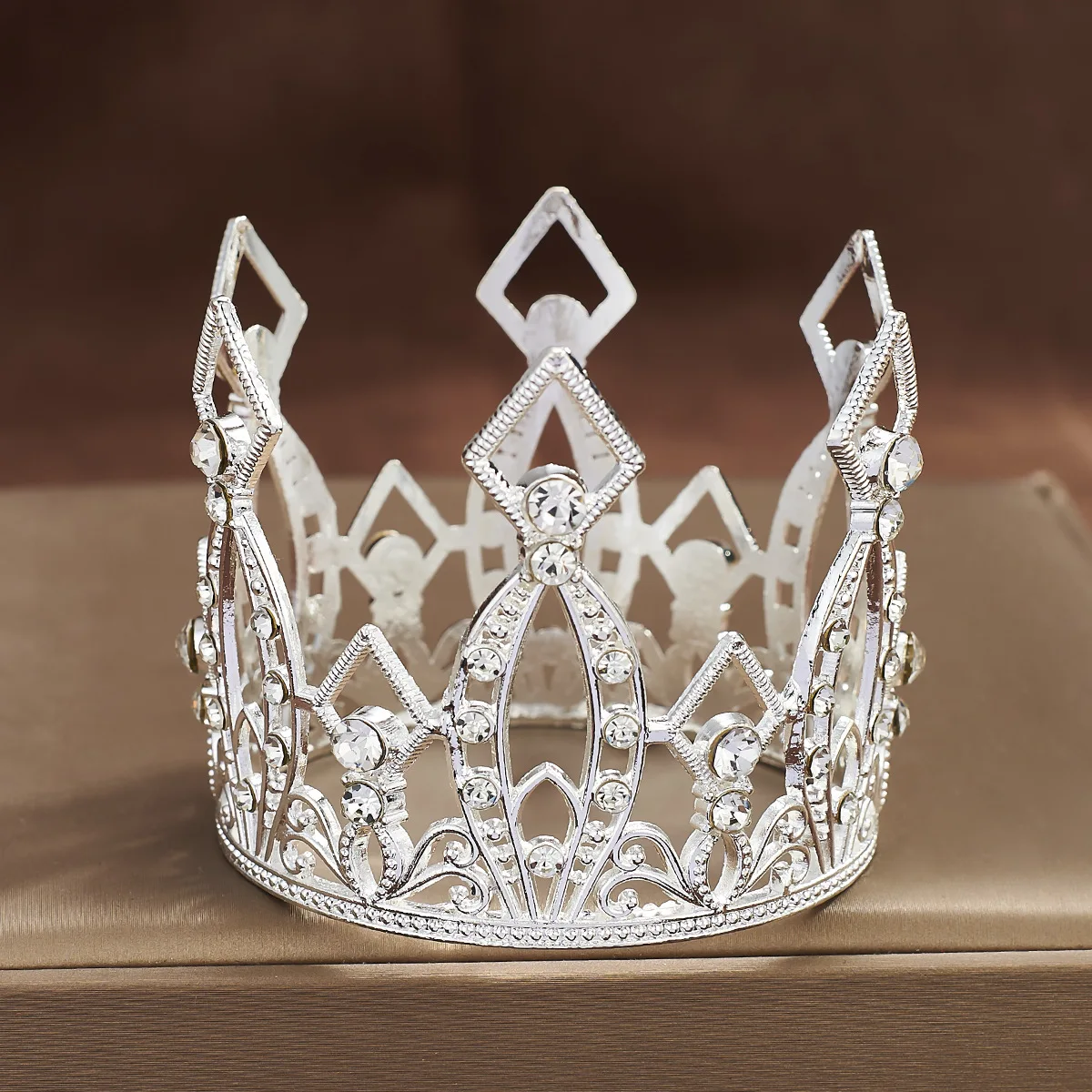 Mini Krone Kuchen Topper Kristall Kopfschmuck Tiara Strass Krone Kuchen Dekoration für Hochzeit Geburtstag Baby Shower Party Gefälligkeiten – Detail 5