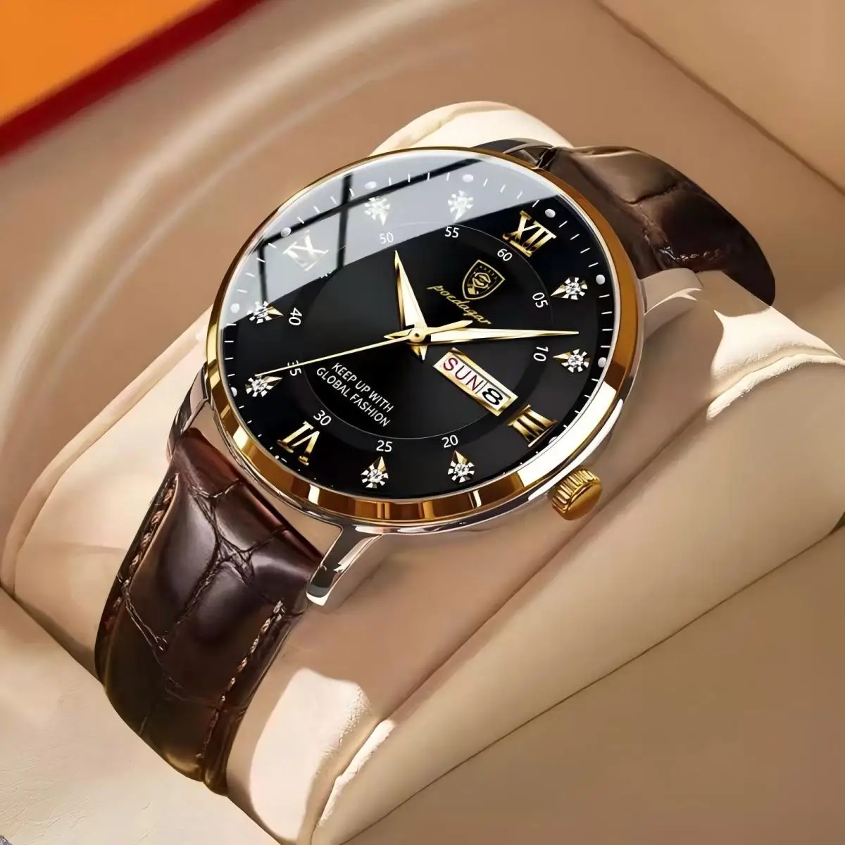 POEDAGAR Luxury Sports Brand Men Watches Waterproof Luminous Leather Quartz Man Wristwatch Casual Military Watch For Men relogio
