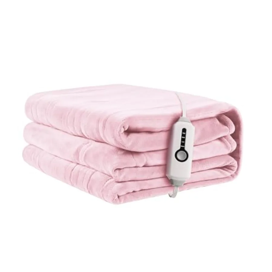 

Electric Heated Blanket 72"x84" Full Size Soft Coral Fleece with 4 Heating Levels and 10 Hours Auto-Off Machine Washable Cozy P