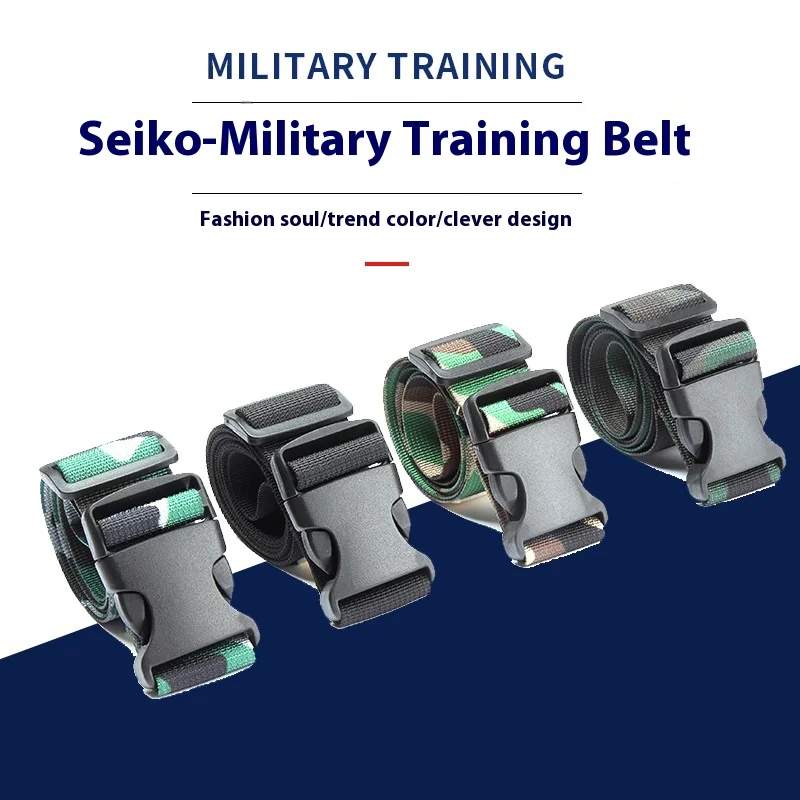 Camouflage military training belt for boys and girls, student belt for boys and girls, pants belt for boys, canvas buckle