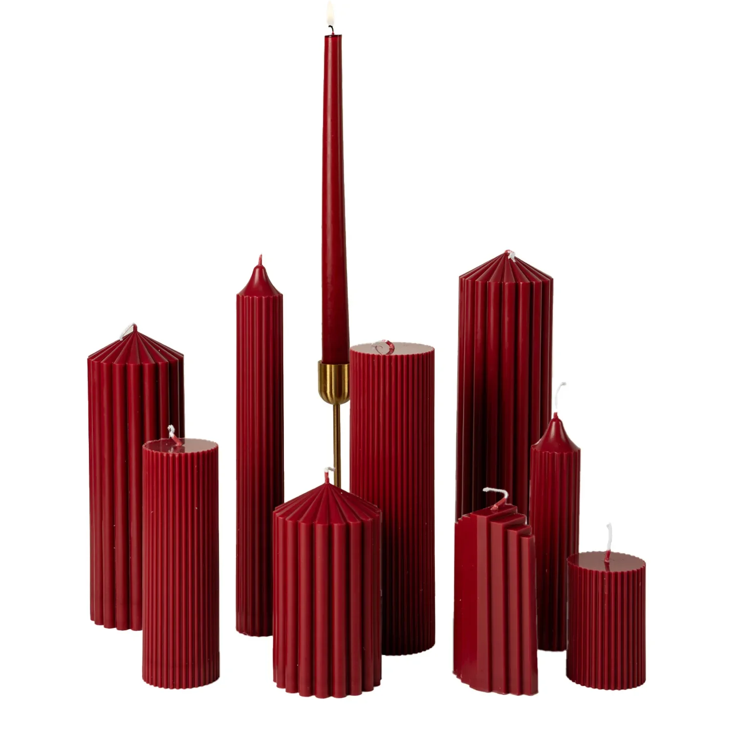 New French Vintage Burgundy Candle - Romantic Scented Wax with Red Festive Niche Design, Luxury Aroma for New Chinese Style