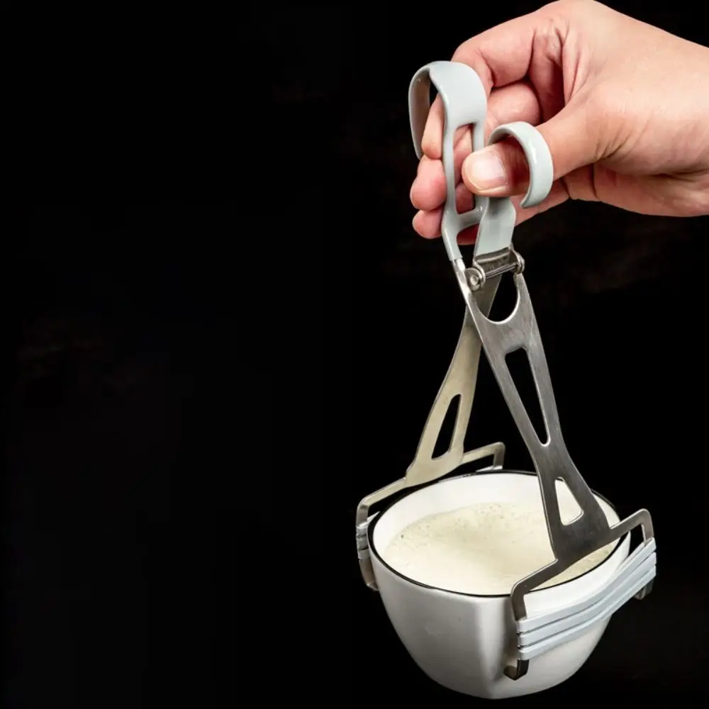 Kitchen Gadgets Stainless Steel Dish Clip Anti-slip Silicone Strip Ergonomic Handle Bowl Gripper Stable Bowl Tong Pot