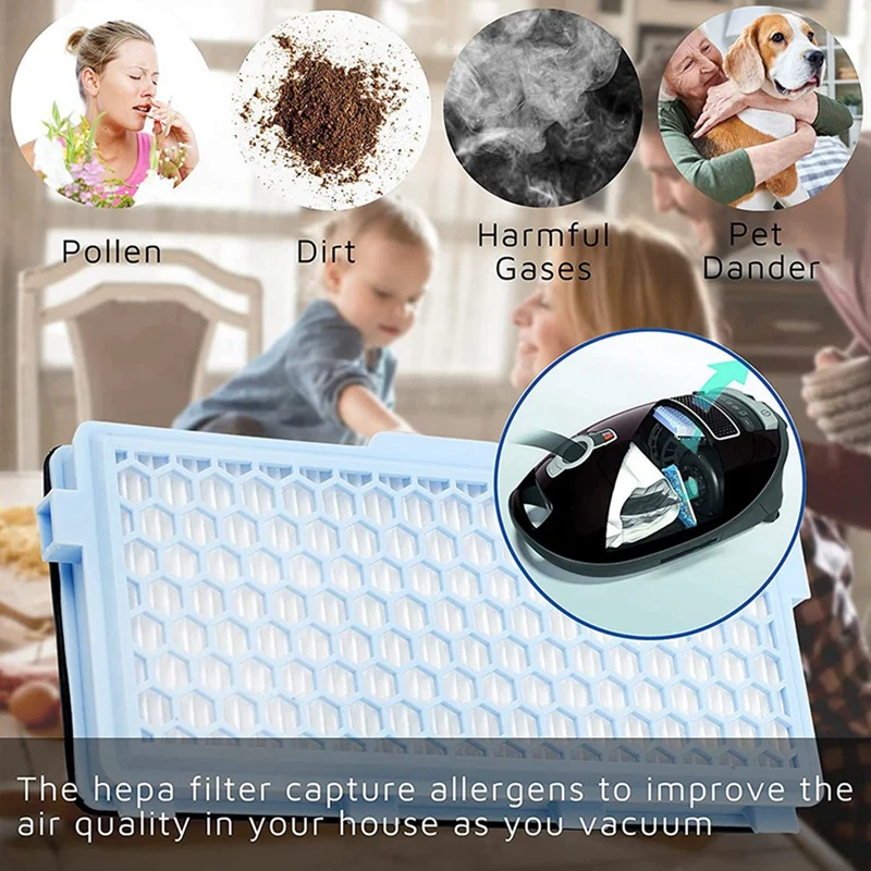 4 ชิ้นแผ่นกรอง HEPA สําหรับ Miele S4/S5/S6/S8/S8000/S8999/S6000/S4000/S4999/Complete C2/ขนาดกะทัดรัด C1/SF-HA 50 เครื่องดูดฝุ่น