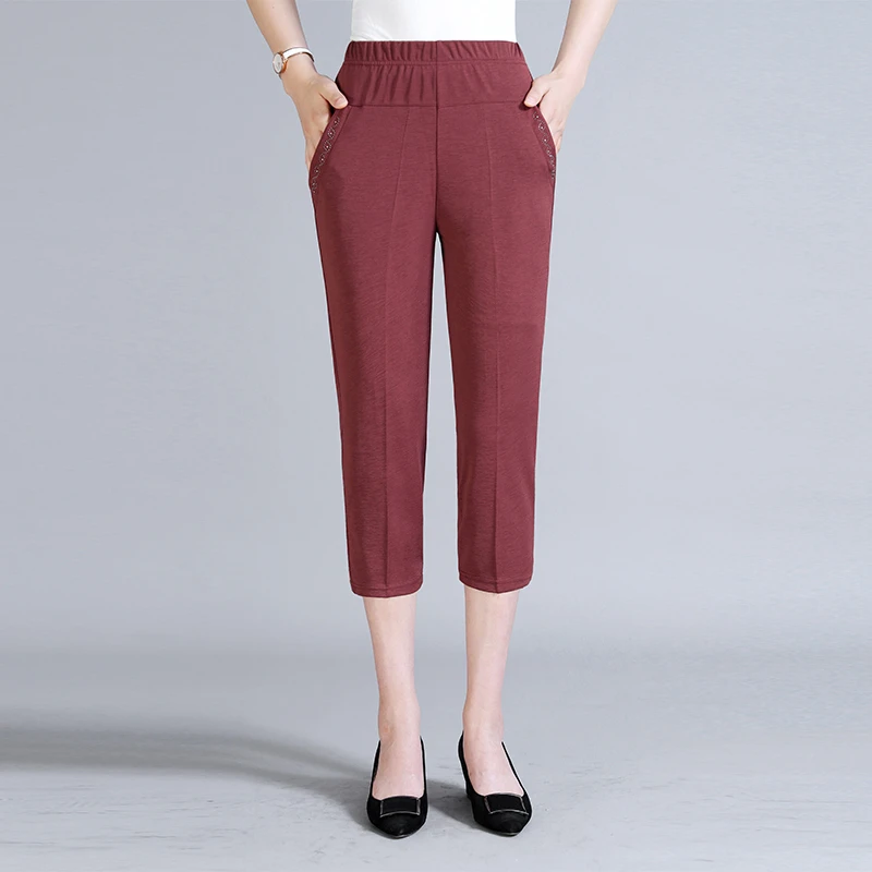 

Simplicity Fashion Casual Loose Pants Elastic Waist New Solid Color Comfortable Korean Pockets Summer Thin Women's Clothing