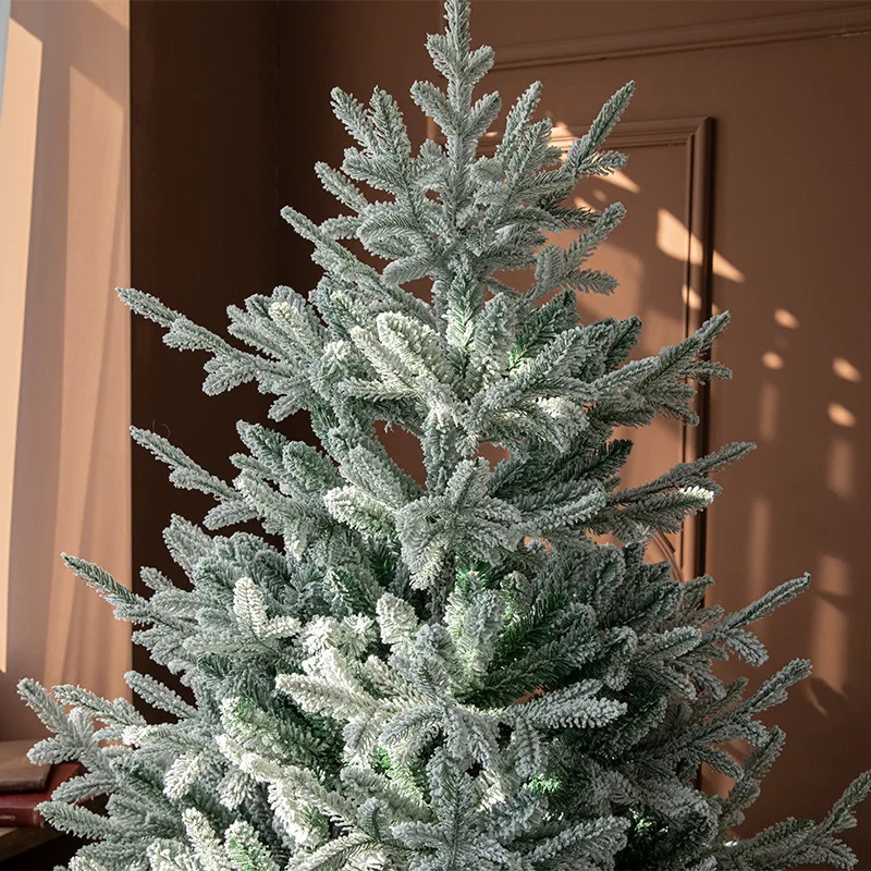 Christmas Decorative Products Christmas Tree Snow Tree 1.8m PE Mixed Leaf Sticky White Pine Fruit Snowfall Simulation