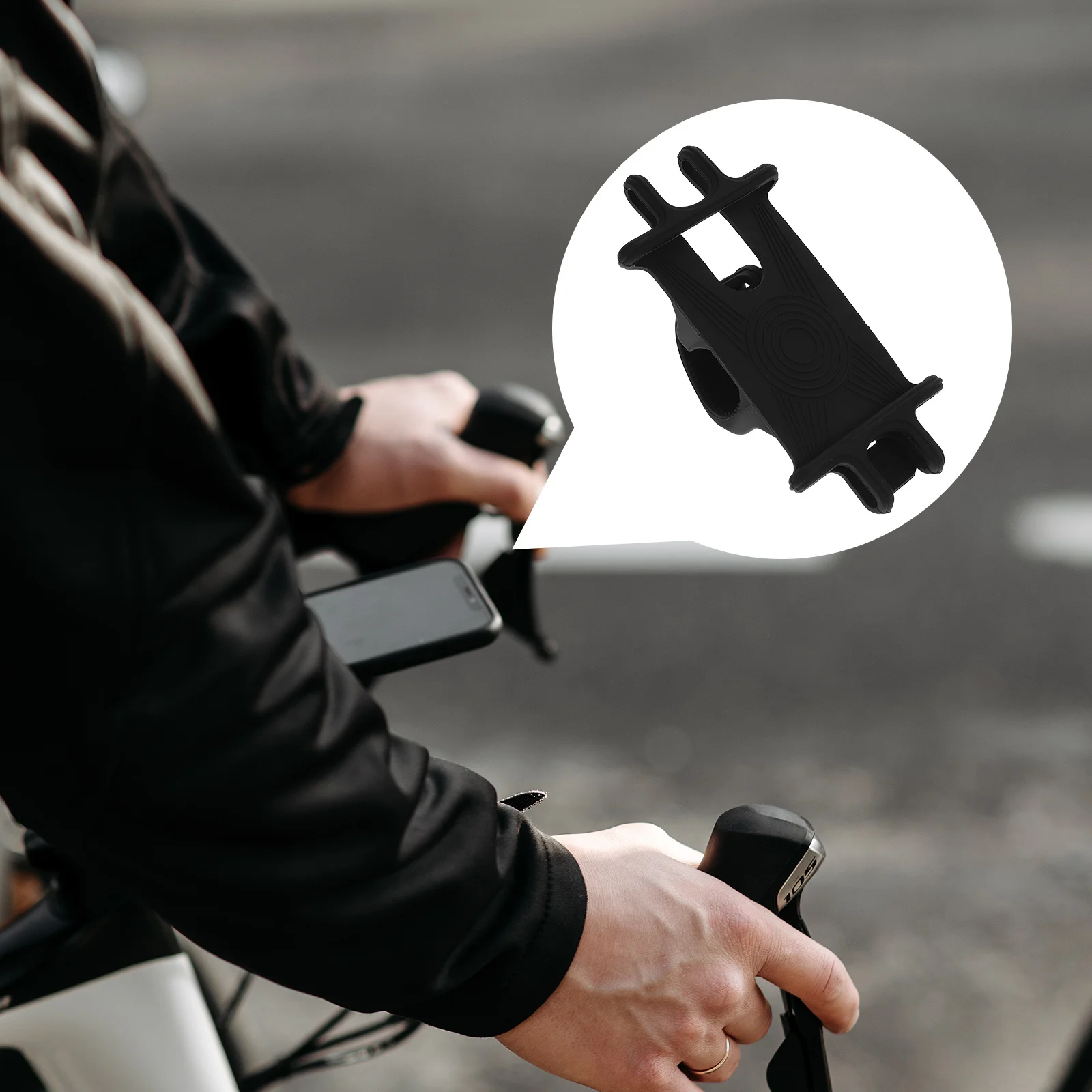 

Bike Phone Holder Mount for Handlebar Strap Design Compatible with Mtb Mountain Bicycle and Motorcycle Easy