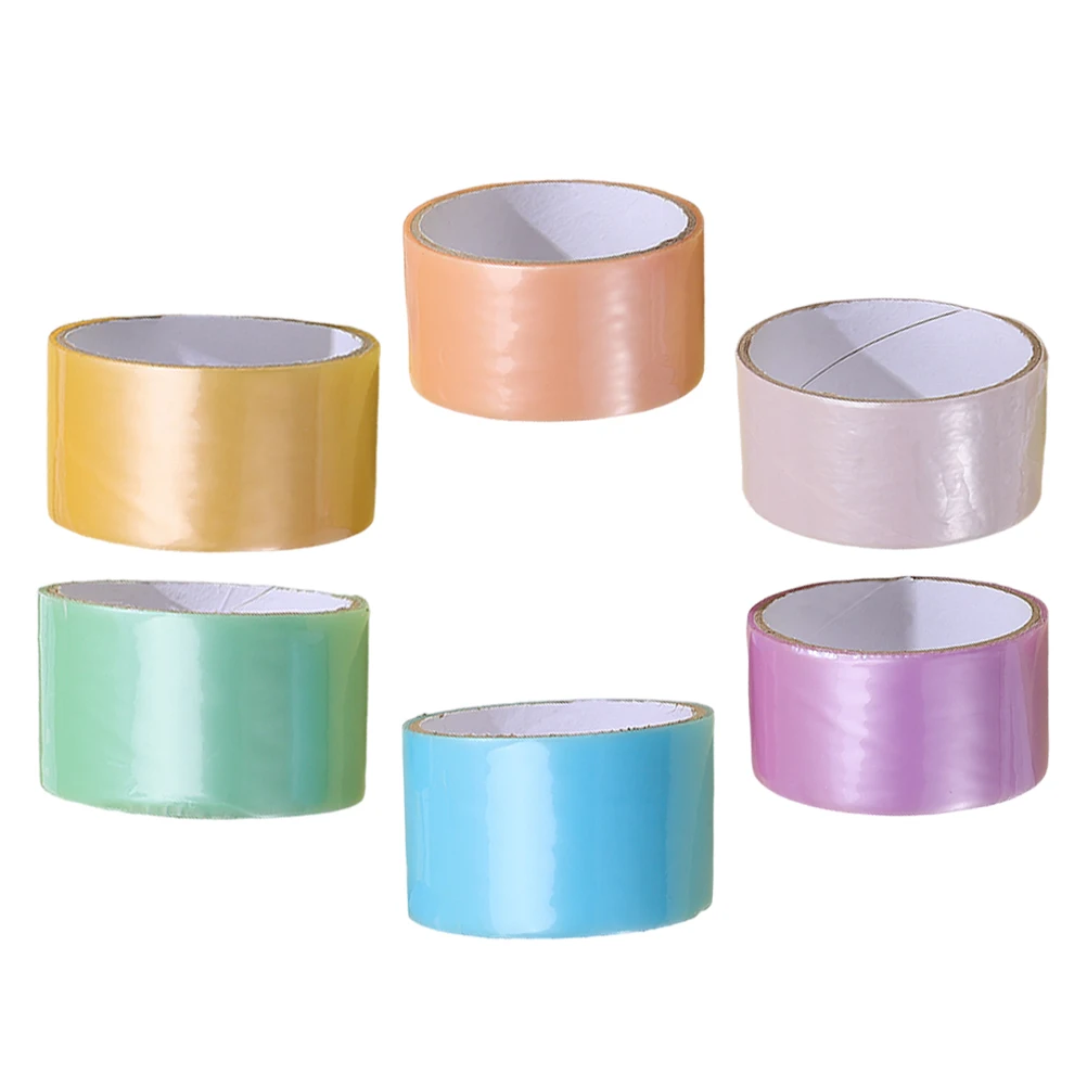 

6 Rolls Pearlescent Sticky Ball Tape 6Cm Wide Colorful Adhesive Craft Roll for DIY Decorative Projects Kids Art Supplies