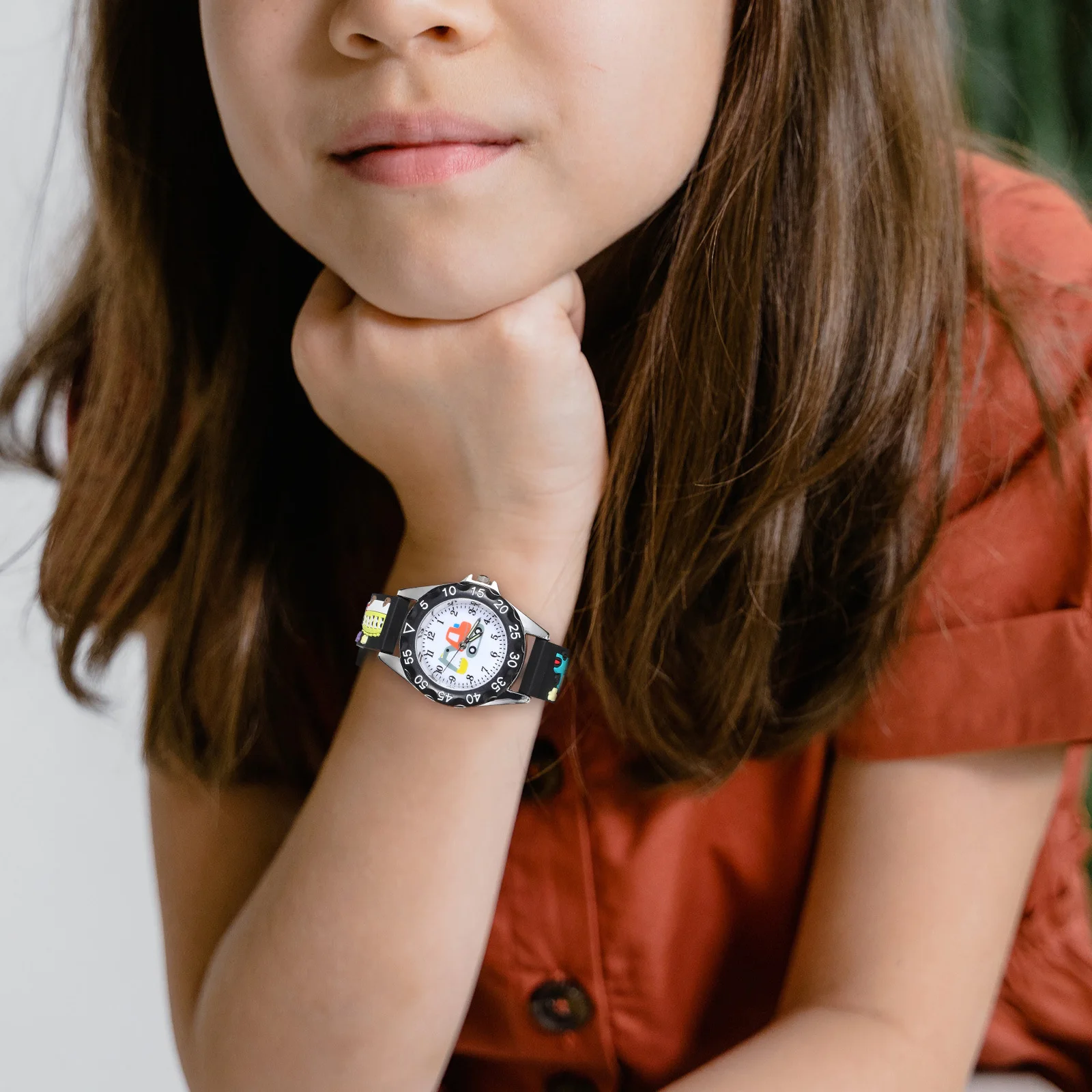 Silicone Kart For Kids Big Dial Clear Numbers Children Quartz Watch Durable Cartoon Design Student Outdoor Travel