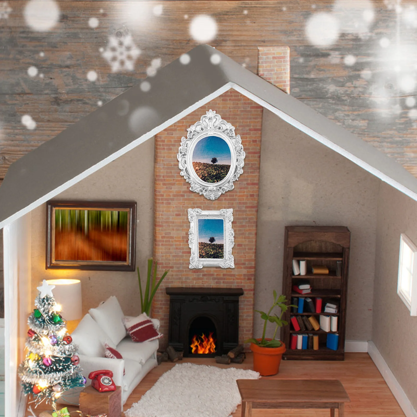 

12Pcs Mini Resin Photo Frames Vintage Retro Style Compact Decorative Picture Holder for DIY Crafts Home Decor Photo Frame