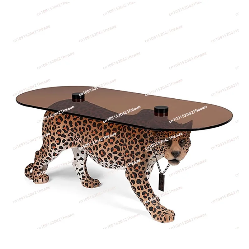 Suitable for Luxury Leopard Coffee Tables Central Table Creative Design Large Floor Decoration Sculpture