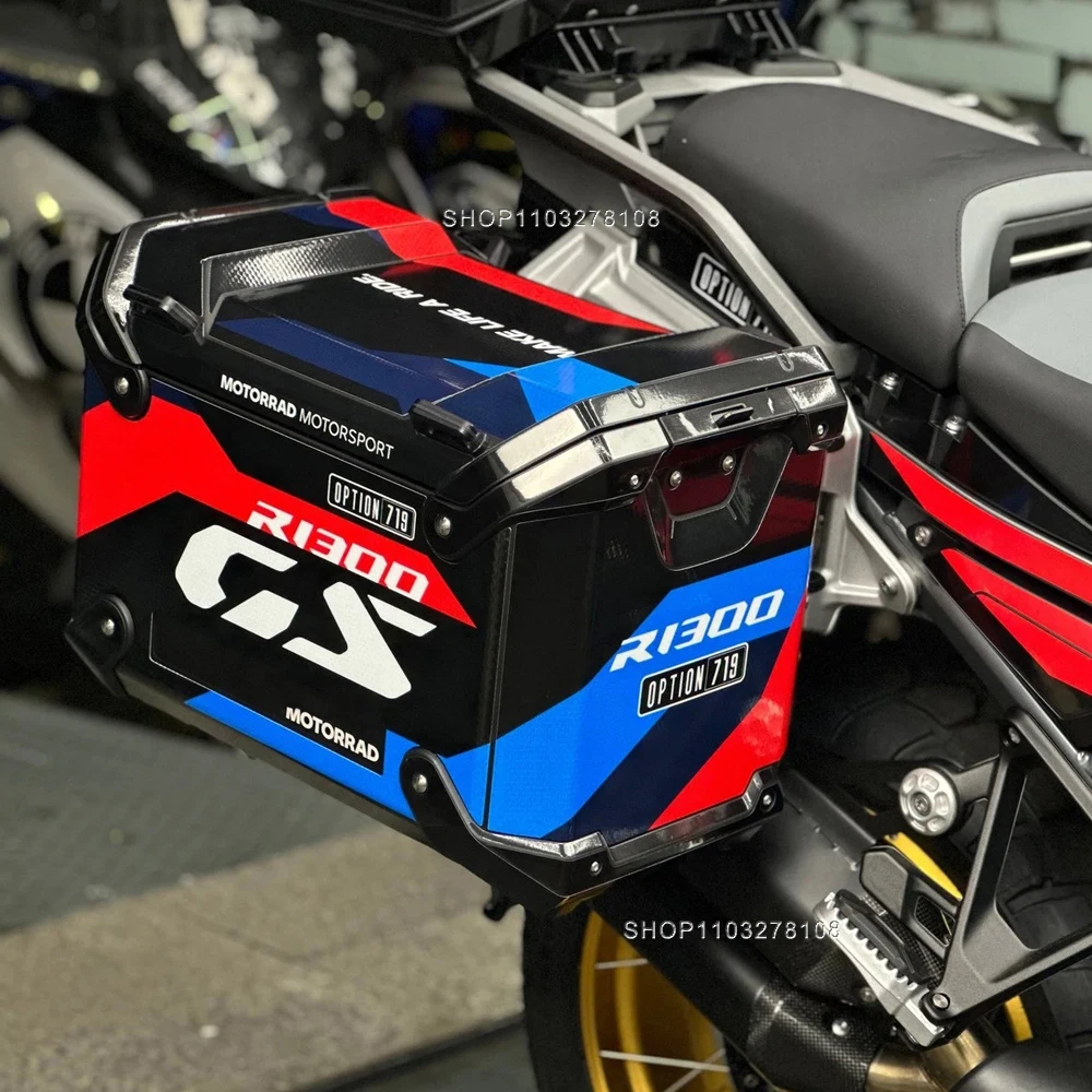 Para BMW R1300GS R 1300 GS Adventure alforjas de aluminio Kit de pegatinas de caja lateral superior