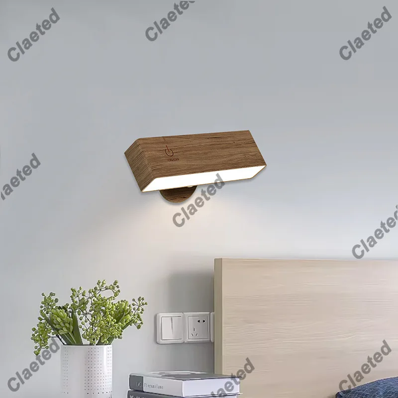 LED Bedside Wall Light Touch Switch Wall Lamp Rotatable Magnetic Attraction Bedroom Living Room Decorative Home Lighting Fixture