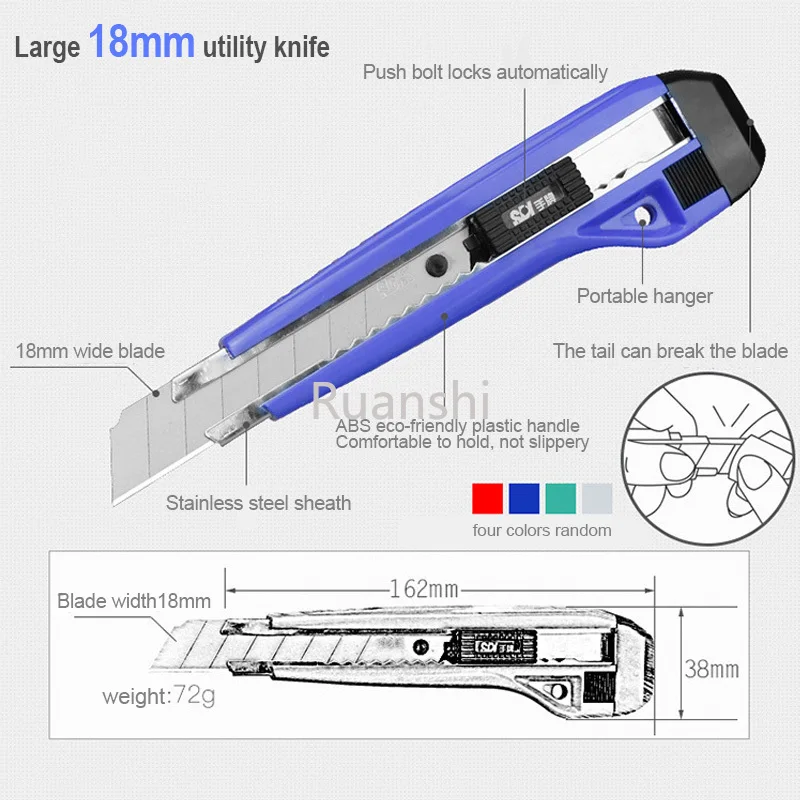 SDI 18mm blade knives Large High Carbon Steel Utility Knife for Paper Cutting Wallpaper Unpacking Industrial box cutter 0423C